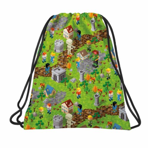 Minecraft mintás tornazsák, 41x35cm, Back Up 2025, A61, Game Level