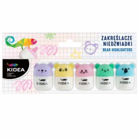Maci formájú szövegkiemelő 5 db/csomag, Kidea