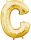 Arany Gold mini C betű fólia lufi 33 cm