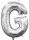 Ezüst Silver mini G betű fólia lufi 33 cm