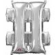 Ezüst Silver mini fólia lufi hashtag ikon 33 cm