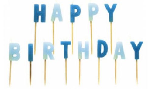 Happy Birthday Blue tortagyertya, gyertya szett 13 db-os