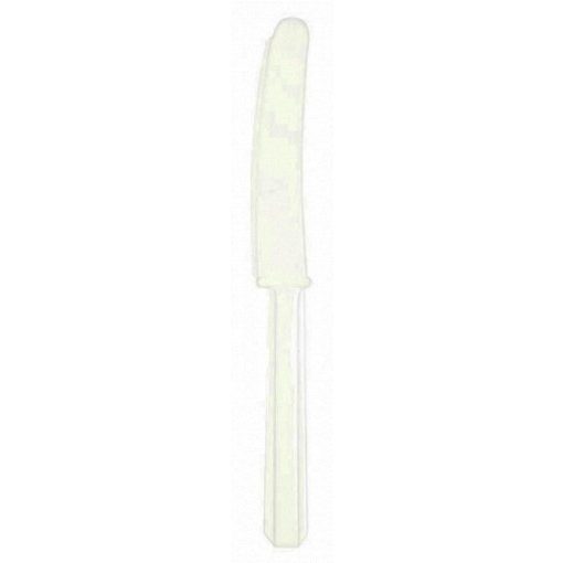Műanyag evőeszköz, kés, 10 db-os Frosty White