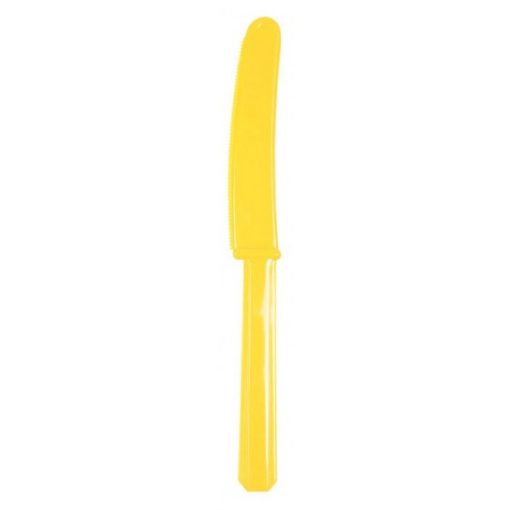 Műanyag evőeszköz, kés, 10 db-os Sunshine Yellow