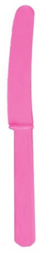 Műanyag evőeszköz, kés, 10 db-os Bright Pink