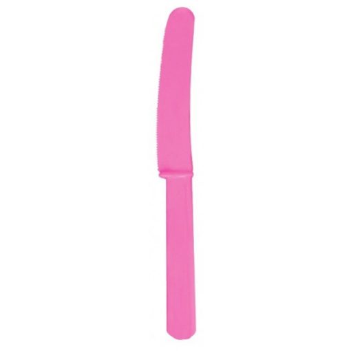 Műanyag evőeszköz, kés, 10 db-os Bright Pink