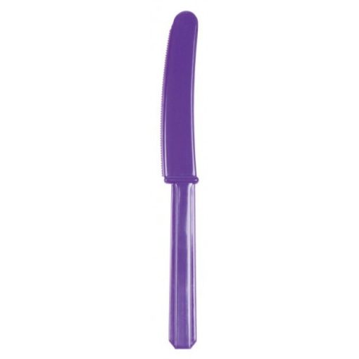Műanyag evőeszköz, kés, 10 db-os Purple