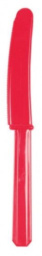 Műanyag evőeszköz, kés, 10 db-os Apple Red
