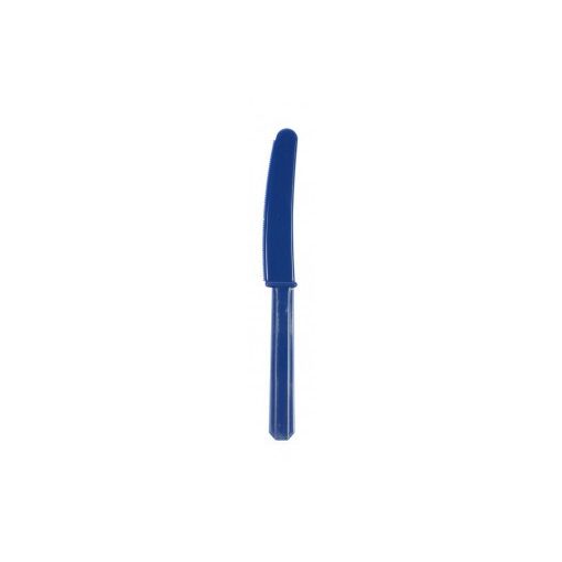 Műanyag evőeszköz, kés, 10 db-os Navy Flag Blue