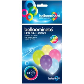   Világító LED Multicolor léggömb, lufi 5 db-os 11 inch (27,5 cm)