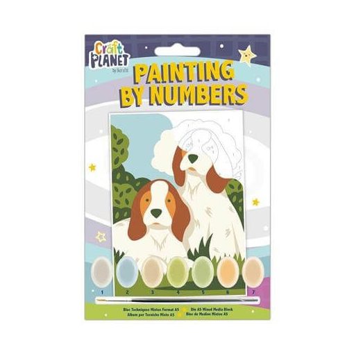 Festés számok szerint gyerekeknek, 15x21cm, kutyák