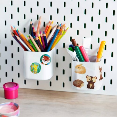 Motivációs matricakészlet tekercsen, 2,5cm széles, erdei állatok, 500 db-os