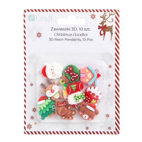 Karácsonyi 3D medálok, 10 db/szett