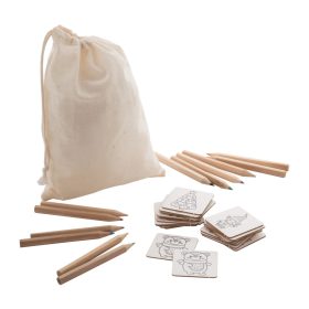   Karácsonyi, mini színezhető memóriajáték pamut tasakban (24 db lapocska + 12 db színes ceruza)
