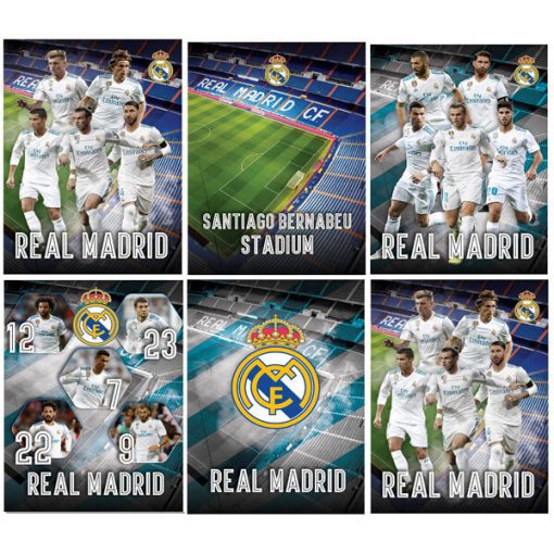 Real Madrid füzet A/4, vonalas 54 lap, 80g, többféle minta
