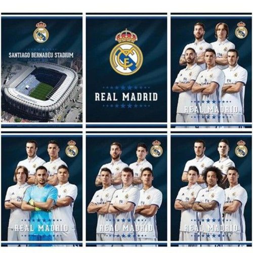 Real Madrid füzet A/4, sima 54 lap, 80g, többféle minta
