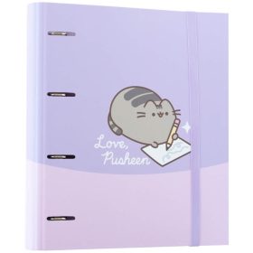 Pusheen cicás gyűrűskönyv A/4, 4 gyűrűs, Moments, lila
