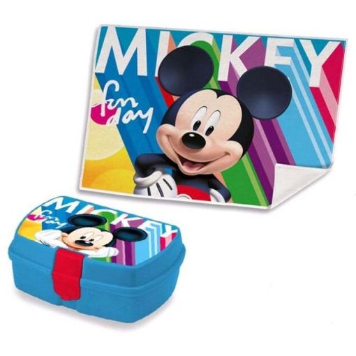 Mickey uzsonnás doboz kéztörlővel