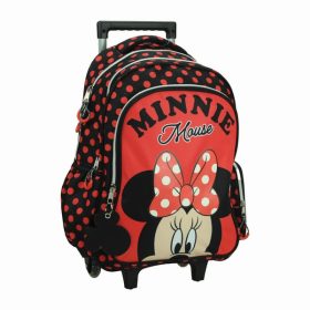 Minnie egér Red Dots gurulós iskolatáska, táska 46 cm
