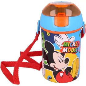   Mickey egér Color Flow műanyag szívószálas kulacs akasztóval 450 ml