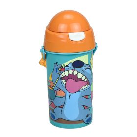   Lilo és Stitch, A csillagkutya Cool műanyag szívószálas kulacs akasztóval 500 ml