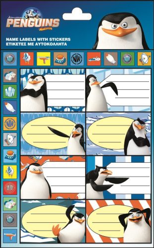 A Madagaszkár pingvinjei füzetcímke matricával 8 db-os