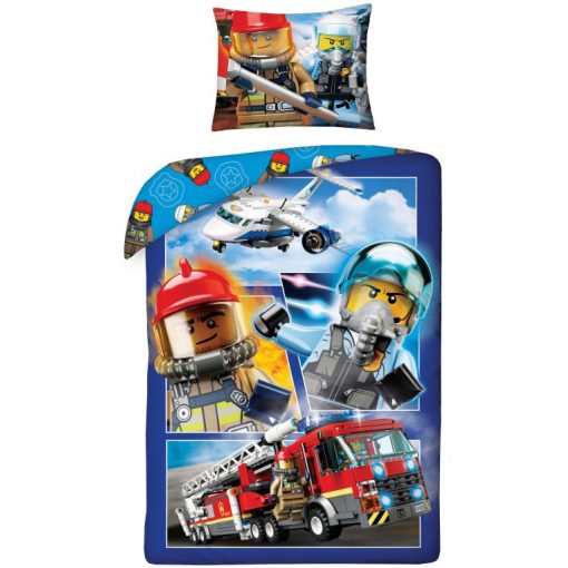 Lego City ágyneműhuzat szett 140*200 cm, 70*90 cm, Tűzoltó