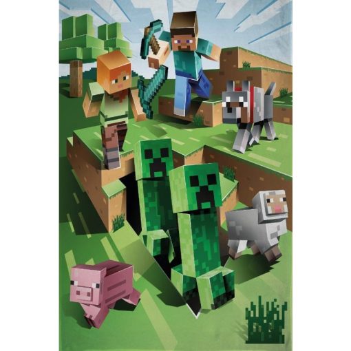 Minecraft takaró 130x170 cm, Creeper Vadászat