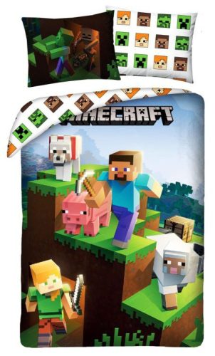 Minecraft ágyneműhuzat 140x200cm, Steve és Alex