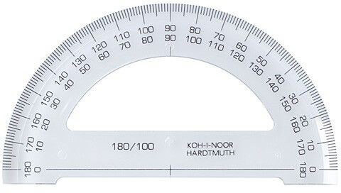 Szögmérő, 180°, átlátszó, Koh-I-Noor