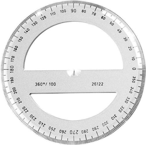 Szögmérő, 360°, átlátszó, Koh-I-Noor