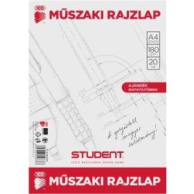   Műszaki rajzlap (famentes rajzlap) A/4, 180g, 20 lap/cs, Student