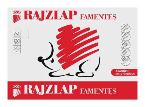 Rajzlap A/3, famentes, 120g, 20 lap/cs, Süni