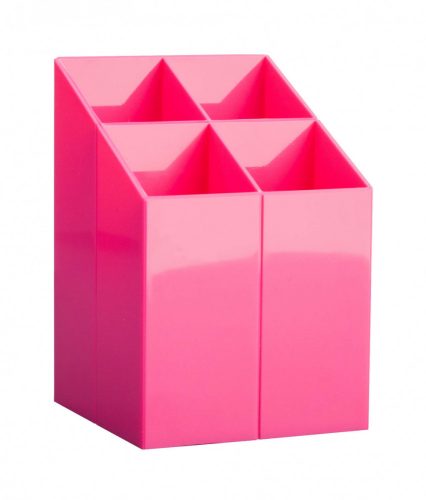 Asztali ceruzatartó, műanyag, ICO, rózsaszín