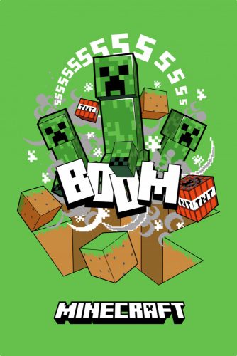 Minecraft Boom Creeper szuper puha polár takaró 100x150cm