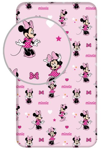 Minnie egér Pretty in Pink gumis lepedő 90x200 cm