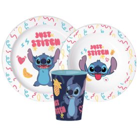   Lilo és Stitch, A csillagkutya Just étkészlet, micro műanyag szett, pohárral 260 ml 