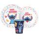Lilo és Stitch, A csillagkutya Just étkészlet, micro műanyag szett, pohárral 260 ml 