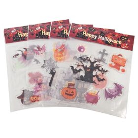 Halloween zselés ablakmatrica, 18x19 cm, többféle