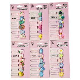   Gémkapocs, 6 db/szett, 55x10 mm, figuras díszítéssel, többféle