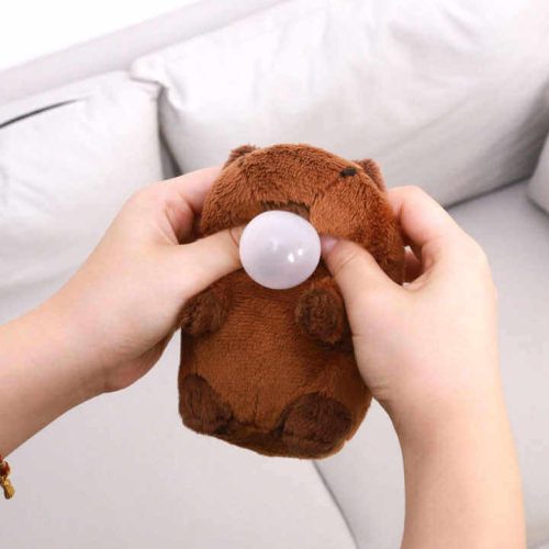 Kapibara plüss kulcstartó, rágógumis, kb. 12 cm