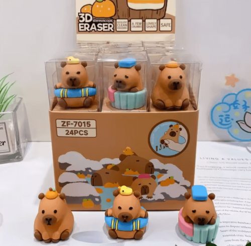 Radír kapibara, 3D, kb. 2,5x3,5 cm, 3 féle változat