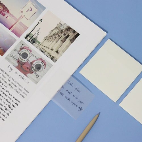 Öntapadós jegyzettömb, átlátszó Post-It