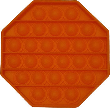Pop it játék, 12x12cm, nyolcszög alakú, narancs