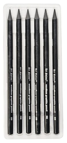 Grafitceruza készlet, 6 db-os, 8B-2H, hatszögletű, famentes, Sketch Art Set (WGH06175)