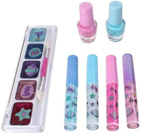 Gyerek smink készlet, 12 db-os szett, csillámos sellő, pasztell színekkel, 6+, Create it!