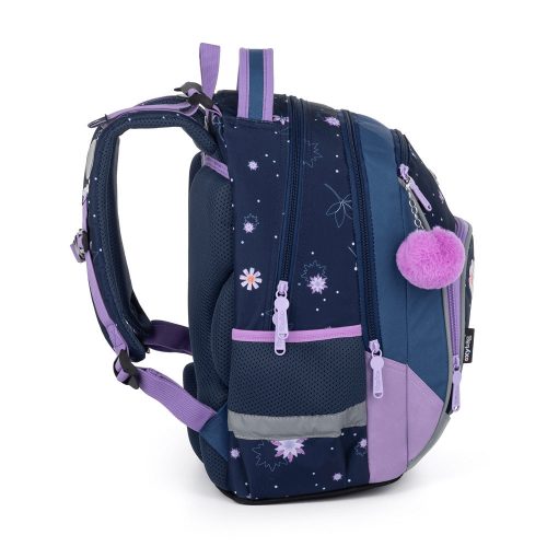 Virágos ergonomikus hátizsák, iskolatáska tolltartóval és tornazsákkal, OXY GO Flowers, fecskével