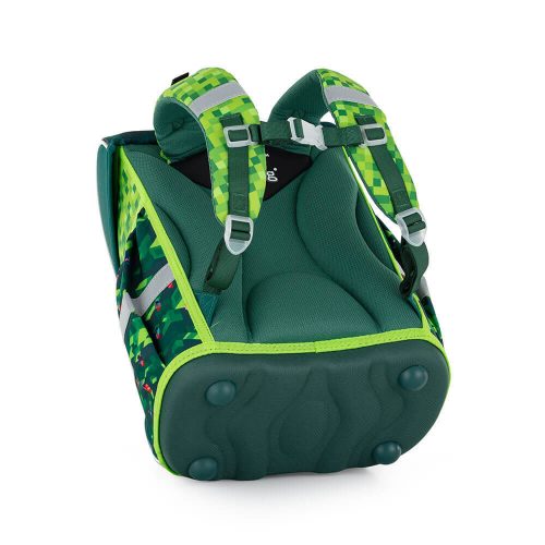 Minecraft mintás csatos iskolatáska szett tolltartóval és tornazsákkal, PlayWorld, zöld