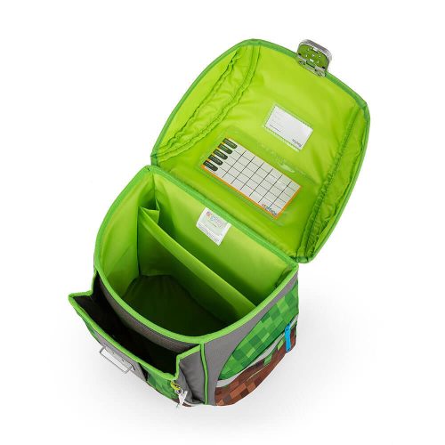 Minecraft csatos iskolatáska szett tolltartóval és tornazsákkal, PlayWorld, szürke-zöld