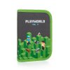 Minecraft csatos iskolatáska szett tolltartóval és tornazsákkal, PlayWorld, szürke-zöld